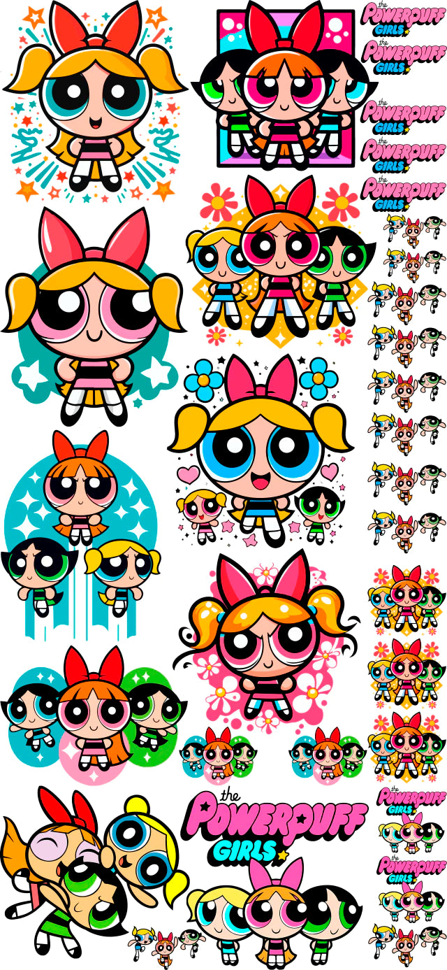 Pack Fácil 10 Estampas Prontas - Meninas Super Poderosas