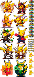 Pack Fácil 10 Estampas Prontas - Pikachu Herois
