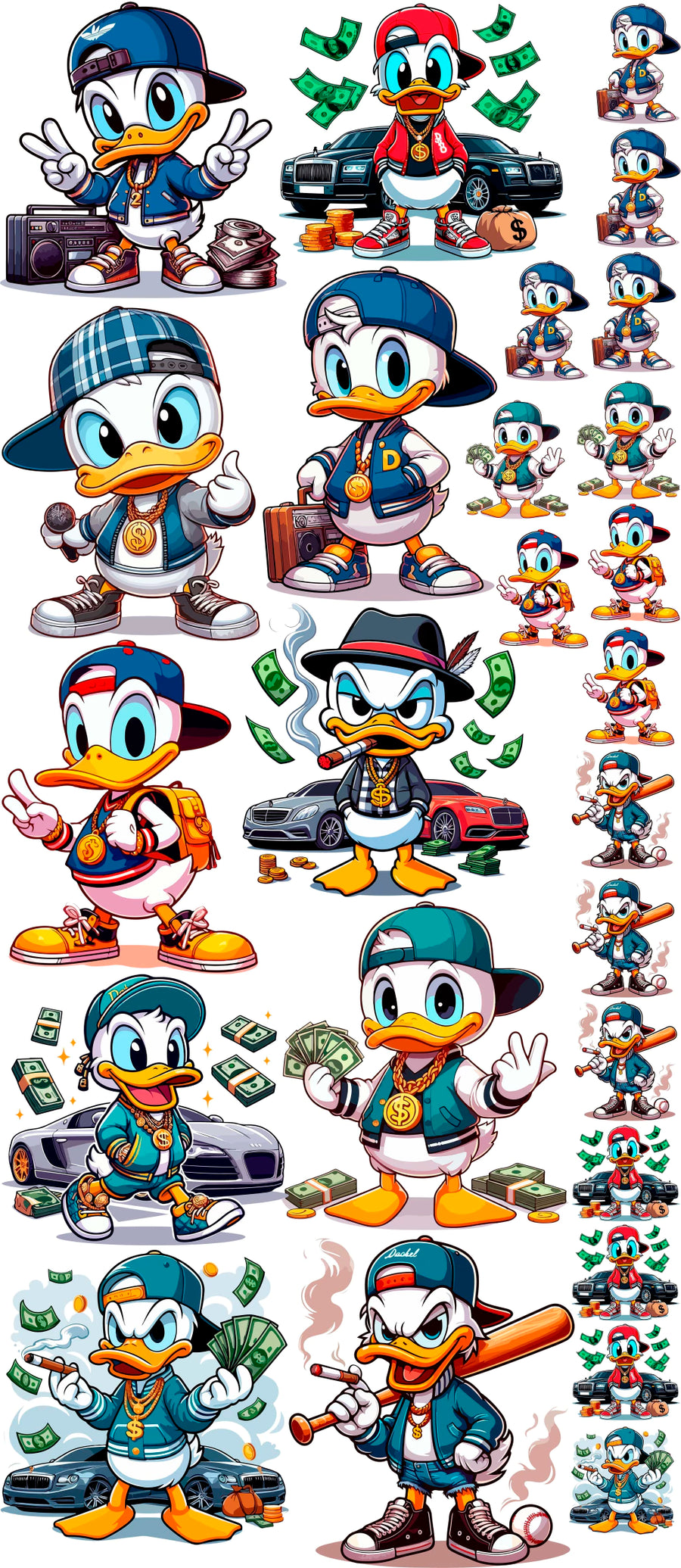 Pack Fácil 10 Estampas Prontas - Pato Donald