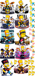 Pack Fácil 10 Estampas Prontas - Bart Simpson Bandas