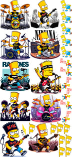 Pack Fácil 10 Estampas Prontas - Bart Simpson Bandas
