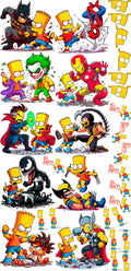 Pack Fácil 10 Estampas Prontas - Bart VS