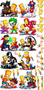 Pack Fácil 10 Estampas Prontas - Bart VS