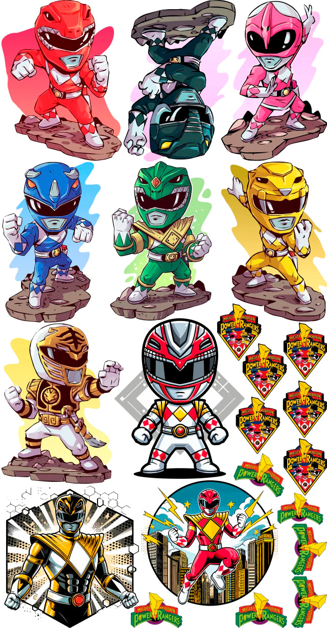 Pack Fácil 10 Estampas Prontas - Power Ranger I