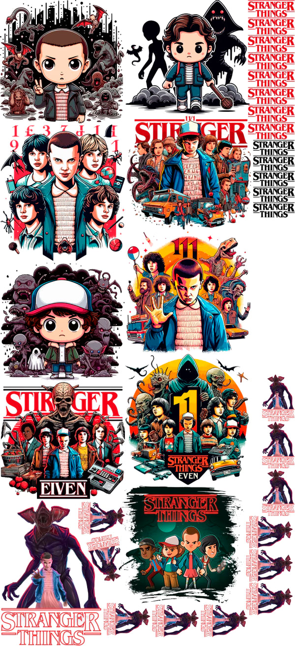 Pack Fácil 10 Estampas Prontas - Stranger Things