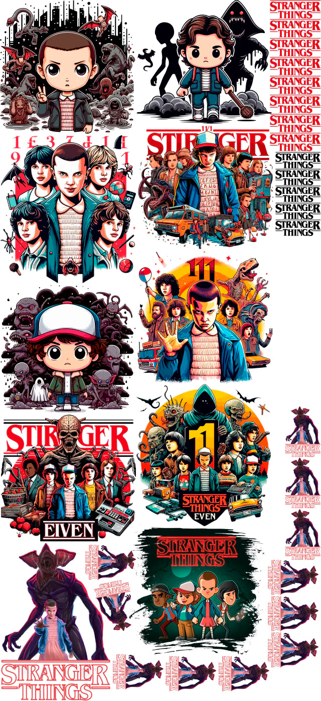 Pack Fácil 10 Estampas Prontas - Stranger Things