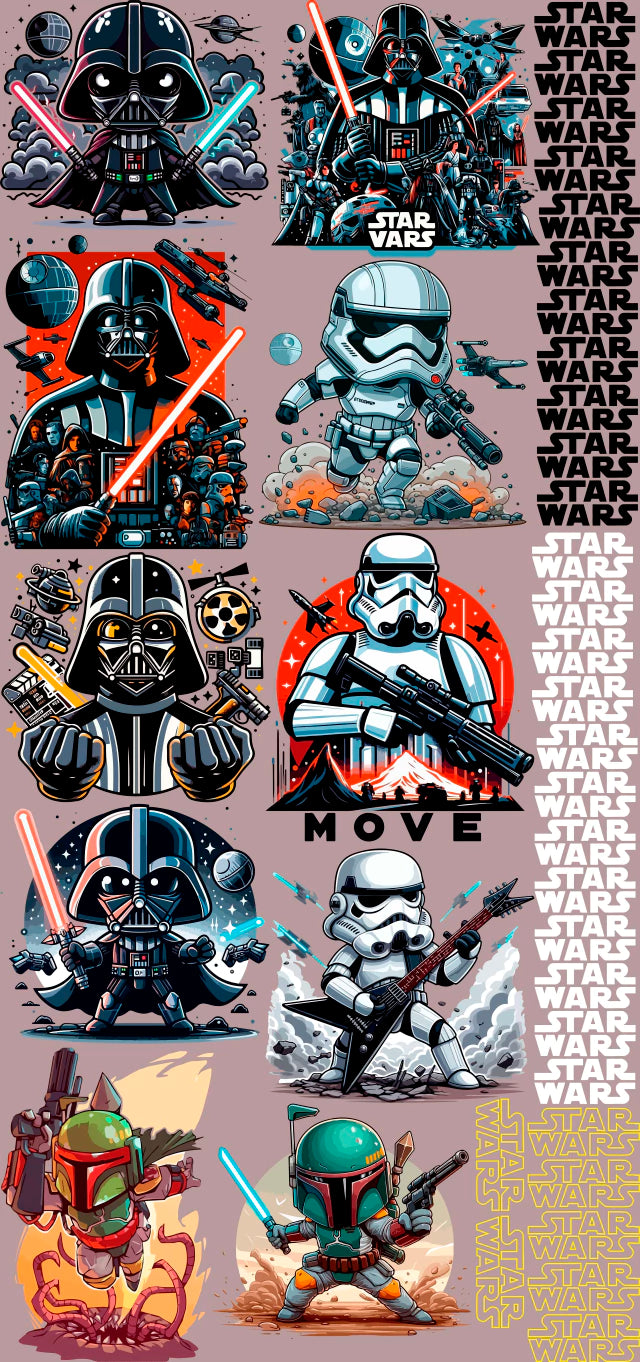 Pack Fácil 10 Estampas Prontas - Star Wars