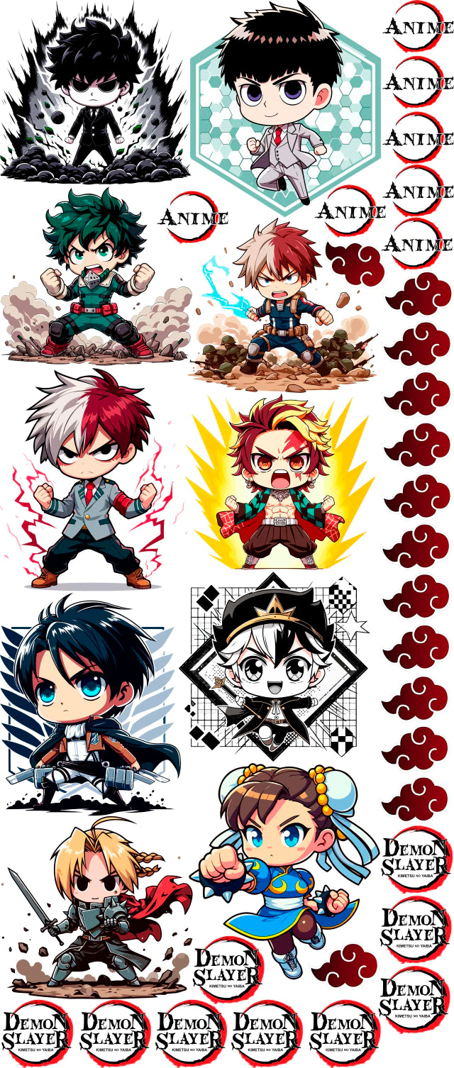 Pack Fácil 10 Estampas Prontas - Animes