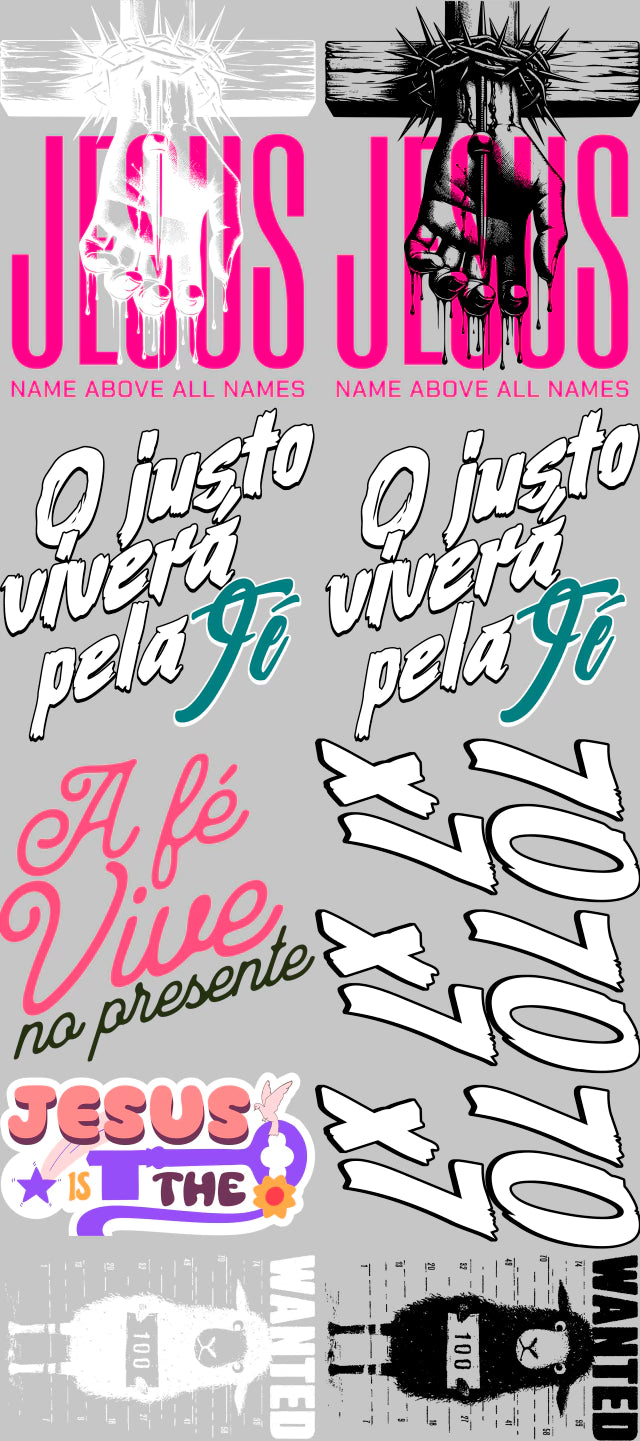 Pack Fácil 10 Estampas Prontas - Street Gospel VI