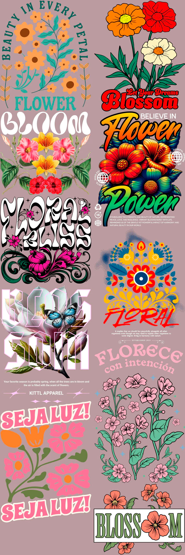 Pack Fácil 10 Estampas Prontas - Floral Street