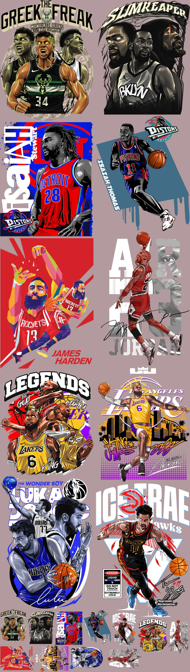 Pack Fácil 10 Estampas Prontas - Basquete II