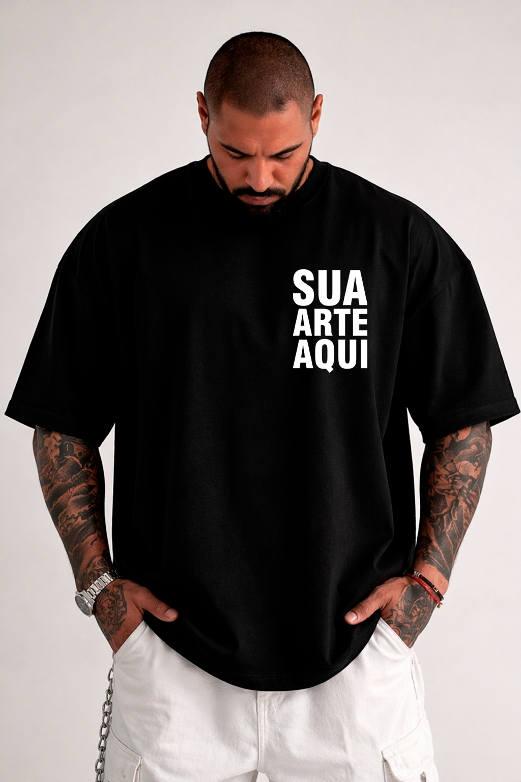 Camiseta Oversized Suedine - Personalizado (Sua Arte)